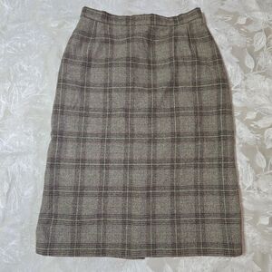 Vintage Small Pencil Skirt Women Plaid Oldmoney Preppy Classy Silent Luxury Cute